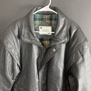 Vintage Black Leather Jacket Phase 2 Size 40 Lined Bomber Coat‎ Patina Biker